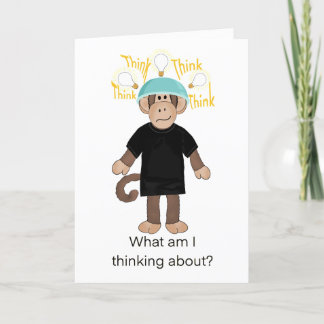 Monkey Thank you or Thinking of you Greeting Card