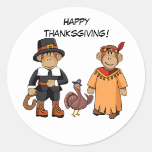Monkey Thanksgiving Sticker