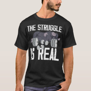 Monkey The Struggle Is Real Weightlifting Gym T-Shirt