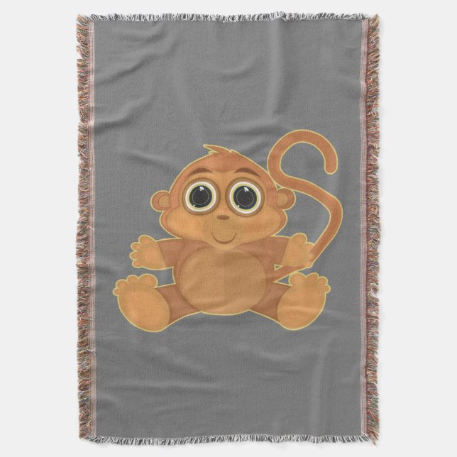 Monkey Throw Blanket (Front Vertical)