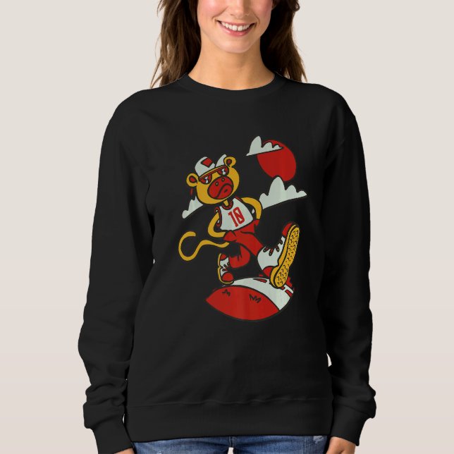 Monkey Tough Birthday  10 Years Monkey Sweatshirt (Front)