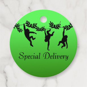 Monkey Troop Custom Text Special Delivery Favour Tags