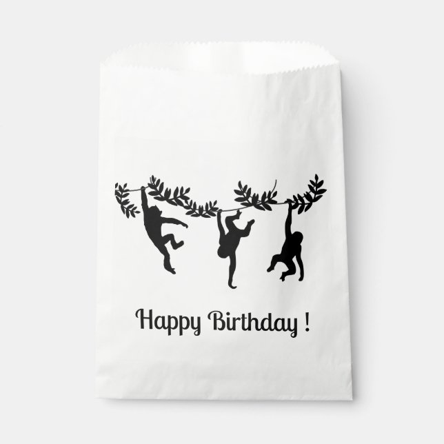 Monkey Troop Happy Birthday  Favour Bags (Front)