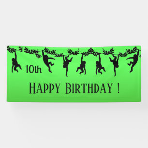 Monkey Troop Happy Birthday w/ Year Banner