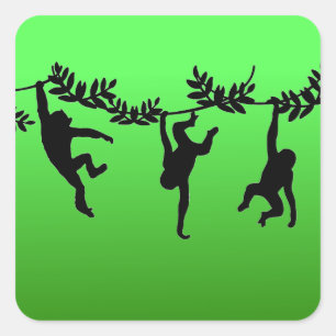 Monkey Troop Square Sticker
