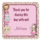 MONKEY Tu Tu Cute Baby Shower square sticker TTC