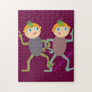 Monkey Twins Jigsaw Puzzle