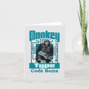 Monkey Type, Code Runs Funny Full-Stack Developer  Holiday Card