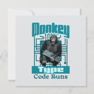 Monkey Type, Code Runs Funny Full-Stack Developer  Holiday Card