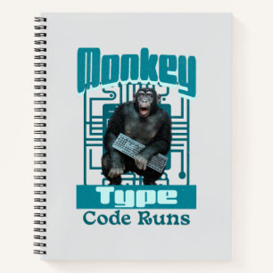 Monkey Type, Code Runs Funny Full-Stack Developer Notebook
