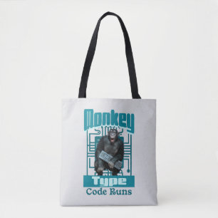 Monkey Type, Code Runs Funny Full-Stack Developer  Tote Bag