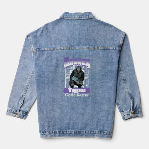 Monkey Typing Code Runs Programmer Humour Denim Jacket