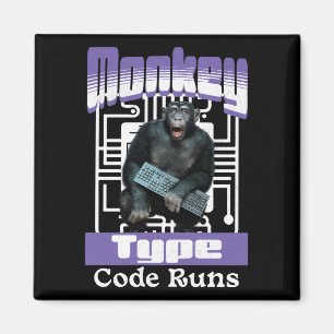 Monkey Typing Code Runs Programmer Humour Magnet