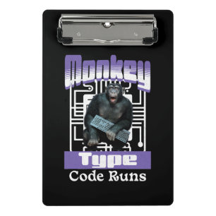 Monkey Typing Code Runs Programmer Humour Mini Clipboard