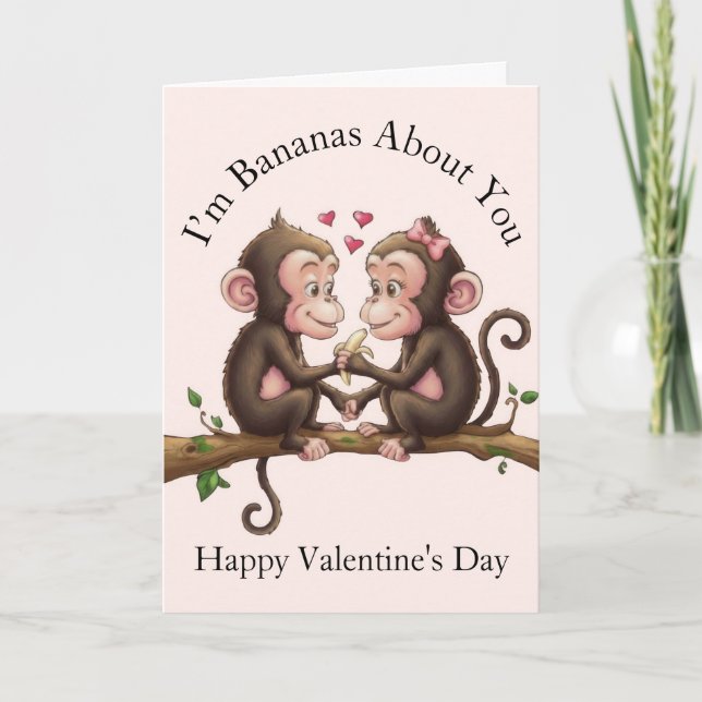 Monkey Valentine's Day Card (Front)
