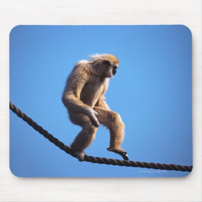 monkey walking on rope mouse mat (Front)