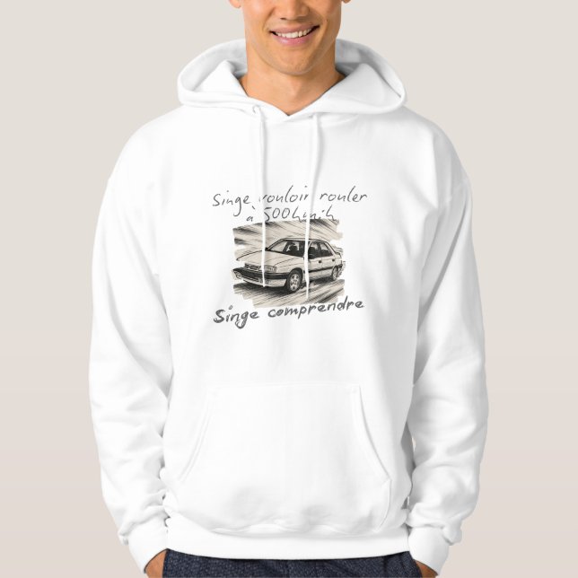 Monkey wants to drive 500km/h hoodie (Front)