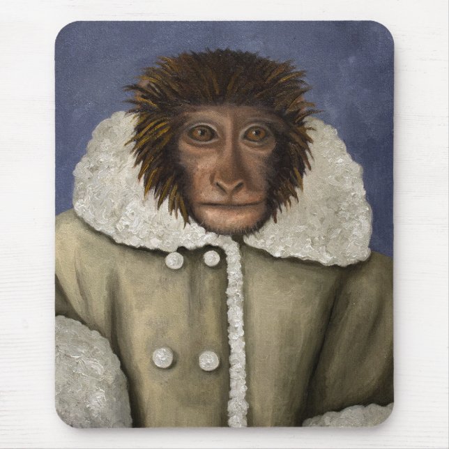 Monkey Wearing Jacket Mouse Mat (Front)