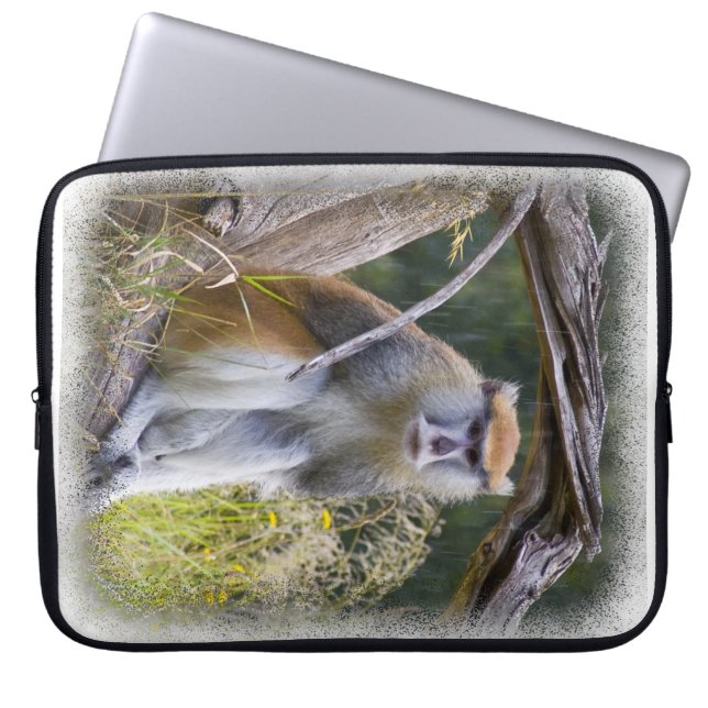 Monkey White Edge Laptop Sleeve (Front)