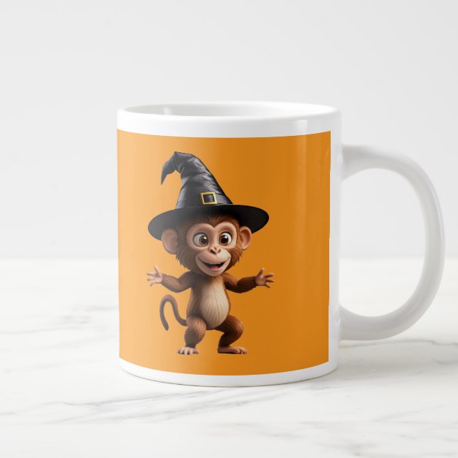 Monkey Witch Wizard Large Coffee Mug (Right)