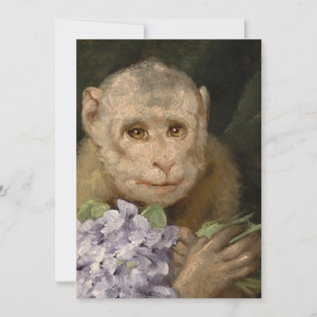 Monkey with a Bouquet of Violets | Gabriel von Max (Front)