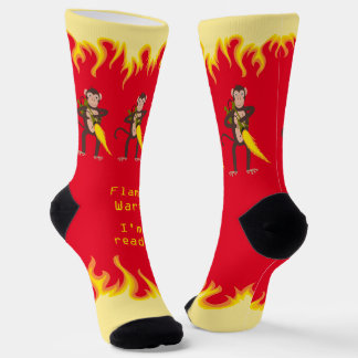 Monkey With a Flamethrower Internet Flame War Socks