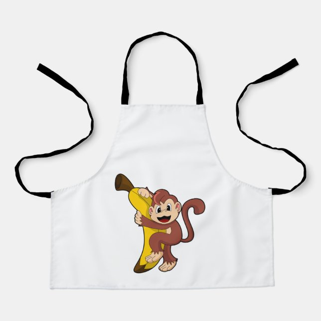 Monkey with Banana (1).PNG Apron (Front)