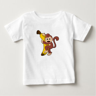 Monkey with Banana (1).PNG Baby T-Shirt