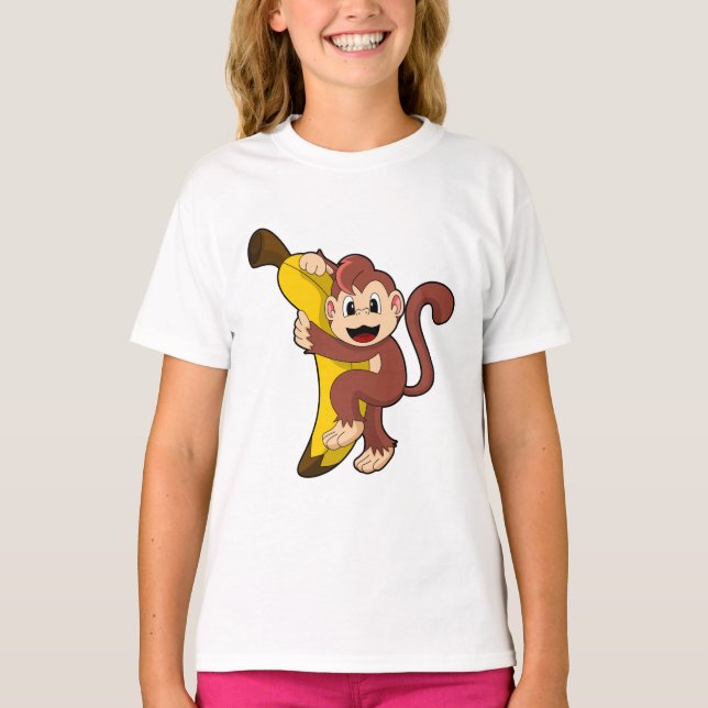 Monkey with Banana (1).PNG T-Shirt (Front)