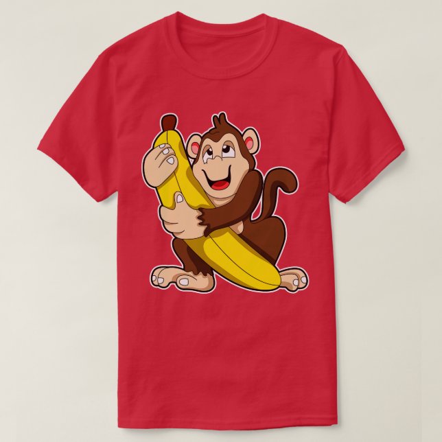 Monkey with Banana 5 T-Shirt (Design Front)