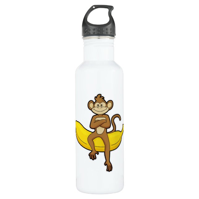 Monkey with Banana 710 Ml Water Bottle (Front)