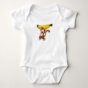 Monkey with Banana Baby Bodysuit