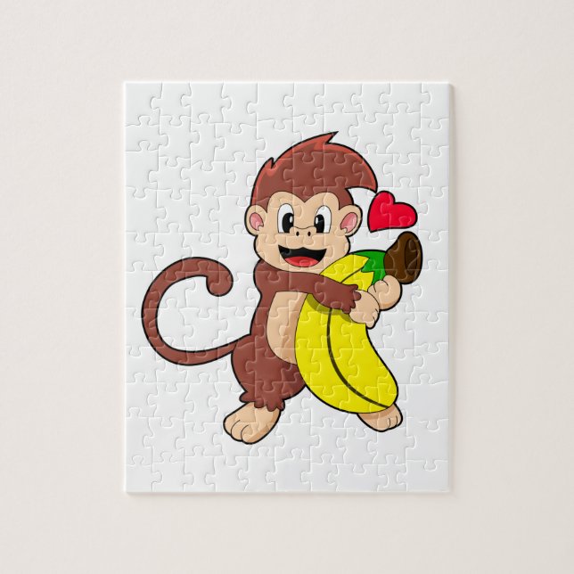 Monkey with Banana Jigsaw Puzzle (Vertical)