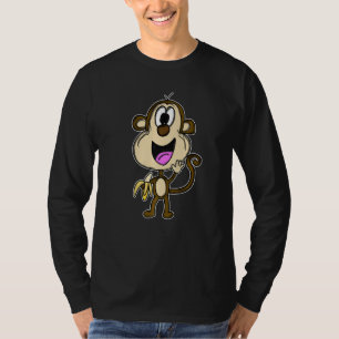 Monkey With Banana Kids Animal Safari Monkeys Fun T-Shirt