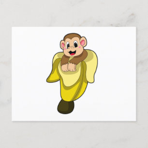 Monkey with Banana peel Postcard