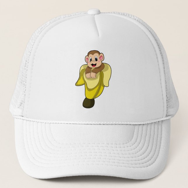 Monkey with Banana peel Trucker Hat (Front)
