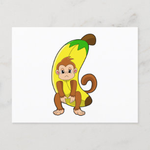 Monkey with Banana Postcard