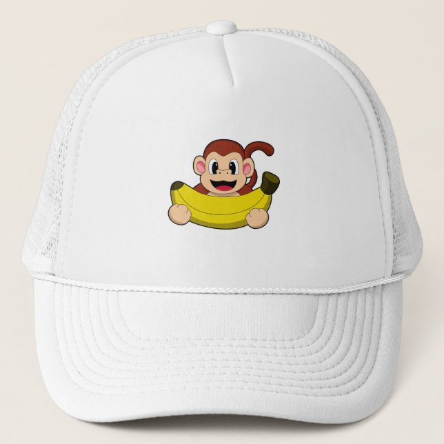 Monkey with Banana Trucker Hat (Front)
