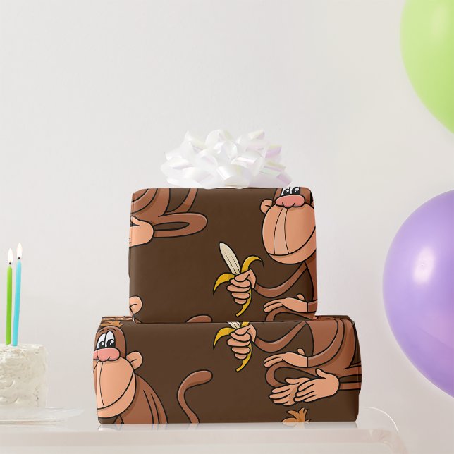 Monkey With Banana Wrapping Paper (Creator Uploaded)