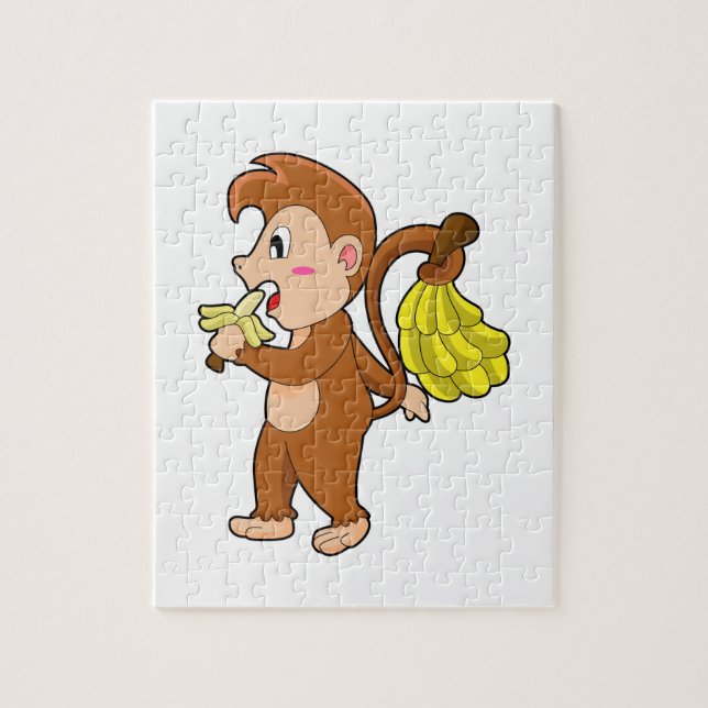 Monkey with Bananas Jigsaw Puzzle (Vertical)
