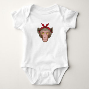 Monkey with Bandana Baby Bodysuit