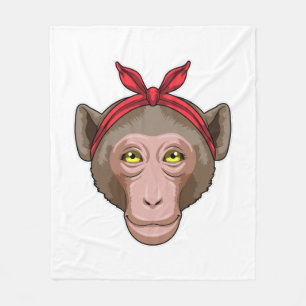 Monkey with Bandana Fleece Blanket