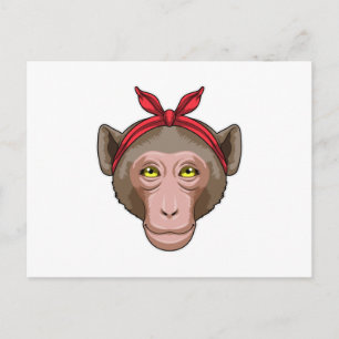 Monkey with Bandana Postcard