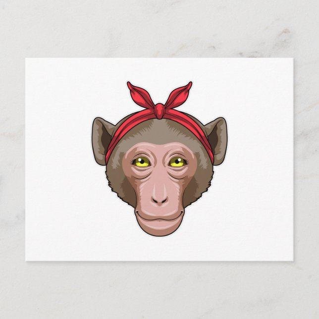 Monkey with Bandana Postcard (Front)