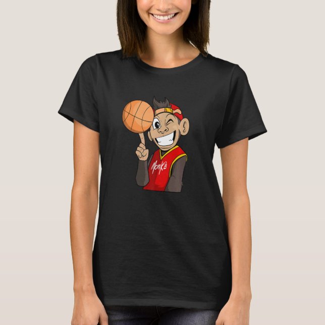 monkey with basketball T-Shirt (Front)