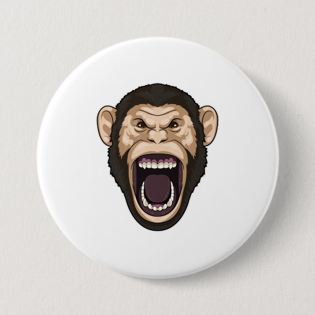 Monkey with black Hairs 7.5 Cm Round Badge (Front)