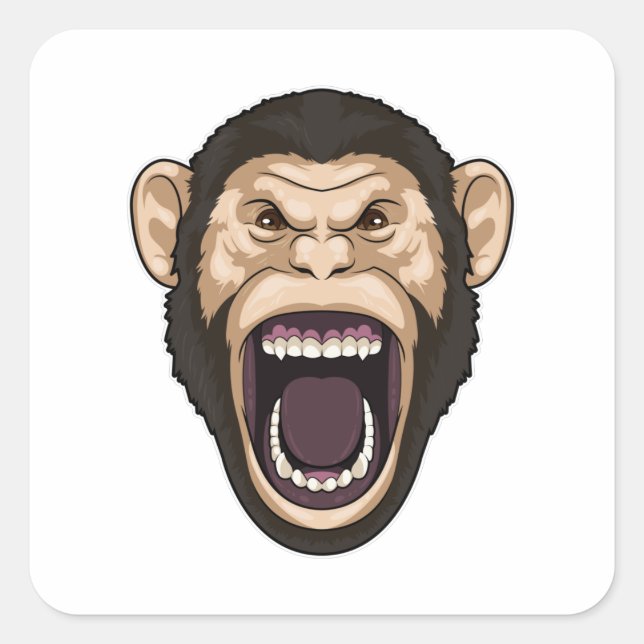 Monkey with black Hairs Square Sticker (Front)