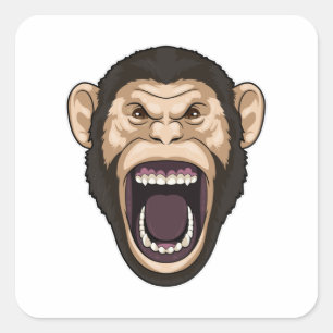 Monkey with black Hairs Square Sticker