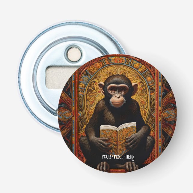 Monkey with book bottle opener (Front)