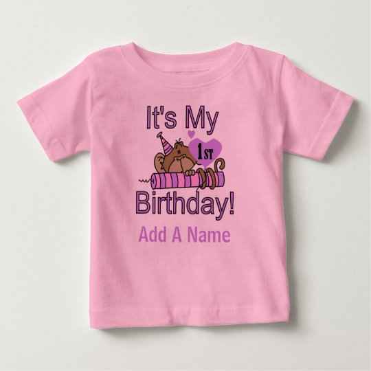 Monkey with Candle 1st Birthday Tshirt